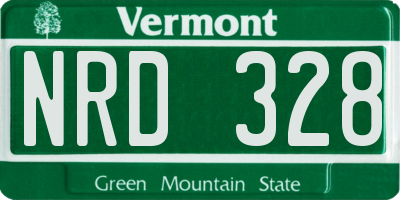VT license plate NRD328
