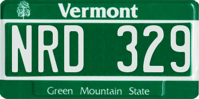 VT license plate NRD329