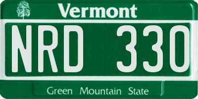 VT license plate NRD330