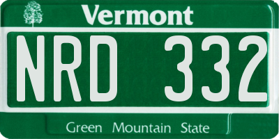 VT license plate NRD332