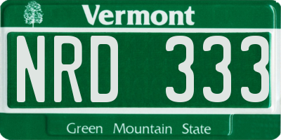 VT license plate NRD333