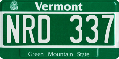 VT license plate NRD337