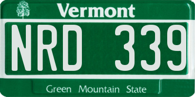VT license plate NRD339