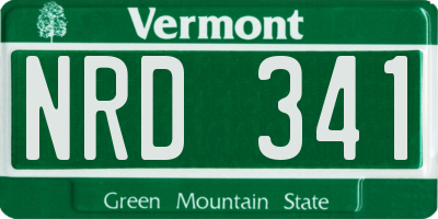 VT license plate NRD341