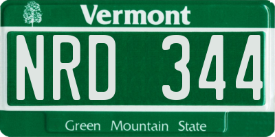 VT license plate NRD344
