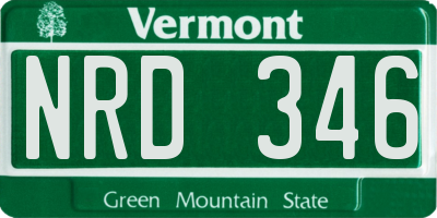 VT license plate NRD346