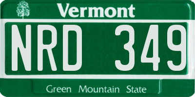 VT license plate NRD349