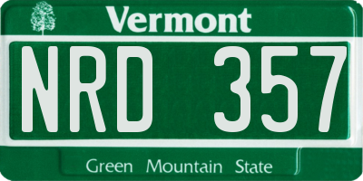 VT license plate NRD357