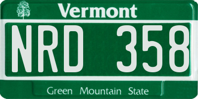VT license plate NRD358