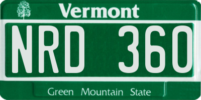 VT license plate NRD360