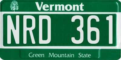 VT license plate NRD361