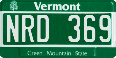 VT license plate NRD369
