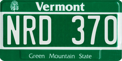VT license plate NRD370