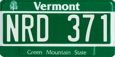 VT license plate NRD371
