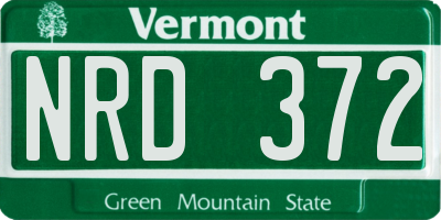 VT license plate NRD372