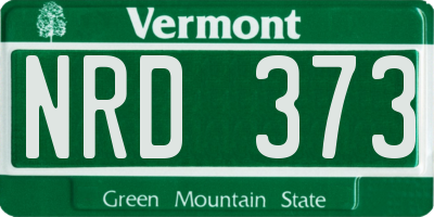 VT license plate NRD373