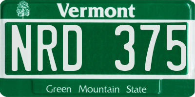 VT license plate NRD375