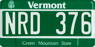 VT license plate NRD376