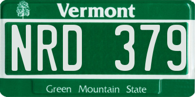 VT license plate NRD379
