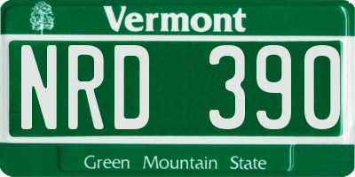 VT license plate NRD390