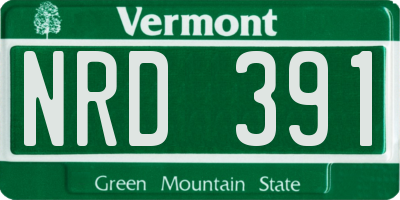 VT license plate NRD391