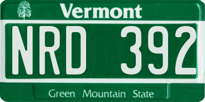 VT license plate NRD392