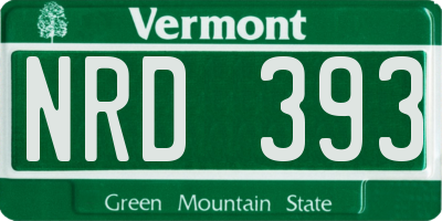VT license plate NRD393