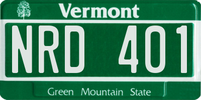 VT license plate NRD401