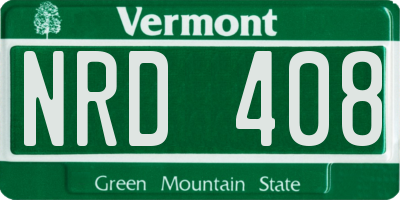 VT license plate NRD408