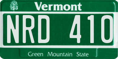 VT license plate NRD410