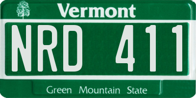 VT license plate NRD411