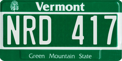 VT license plate NRD417
