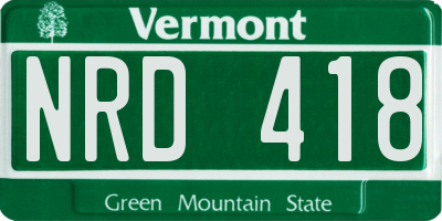 VT license plate NRD418