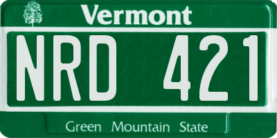 VT license plate NRD421