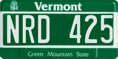 VT license plate NRD425