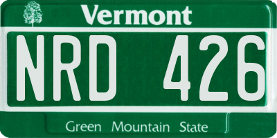VT license plate NRD426
