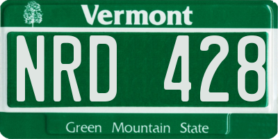 VT license plate NRD428