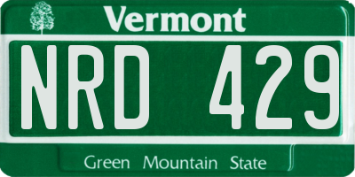 VT license plate NRD429