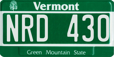VT license plate NRD430