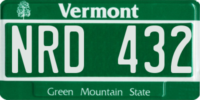VT license plate NRD432