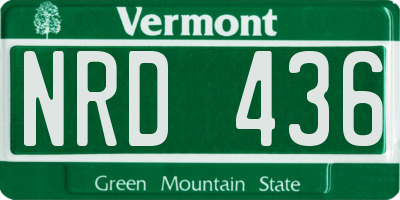 VT license plate NRD436
