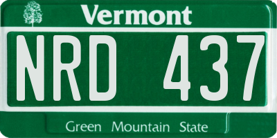 VT license plate NRD437