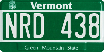 VT license plate NRD438