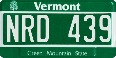 VT license plate NRD439