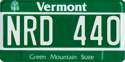 VT license plate NRD440
