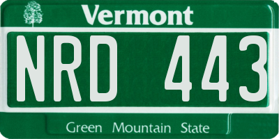 VT license plate NRD443