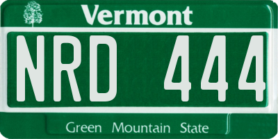 VT license plate NRD444