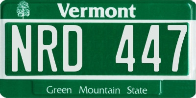 VT license plate NRD447