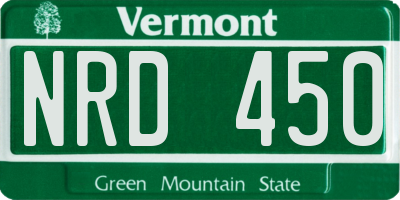 VT license plate NRD450