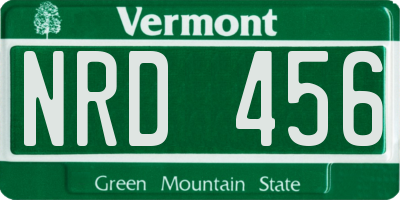 VT license plate NRD456